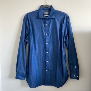 Mens Blue Michael Kors Slim Fit Button Down Shirt